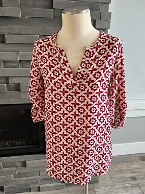 Peach Love California Women's Geometric Print Tunic Top Size Small